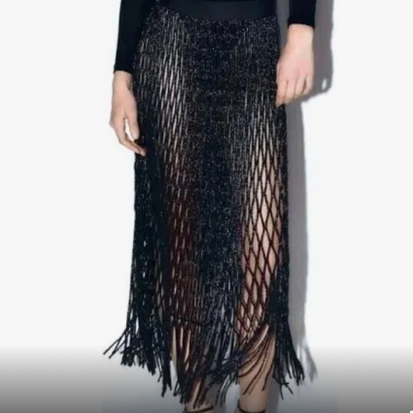 Zara beaded black skirt Limited Edition/ ZW Collection - Picture 2 of 12